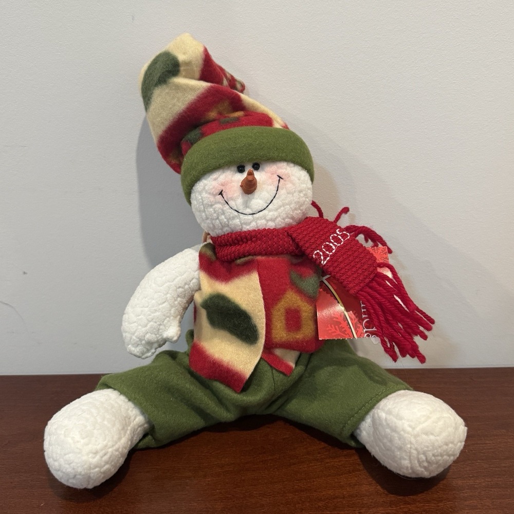 Kirkland's 2005 Snowman Plush Christmas Holiday Decor NWT Vintage 16"
